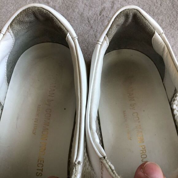 Women by Common Projects Achilles Mesh-Trimmed Leather White Lace Up Sneakers - Picture 14 of 14